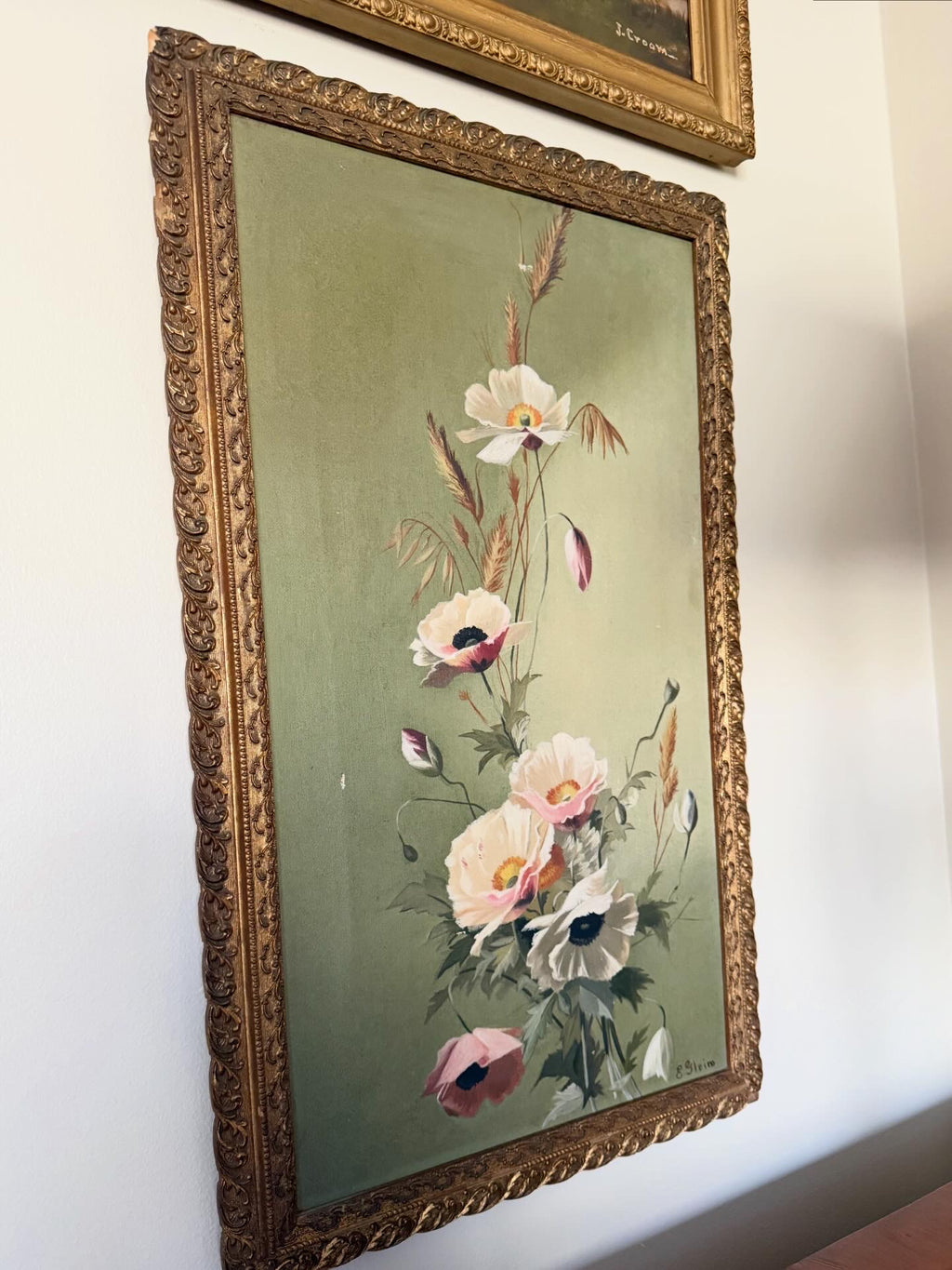 Antique Floral Oil Painting