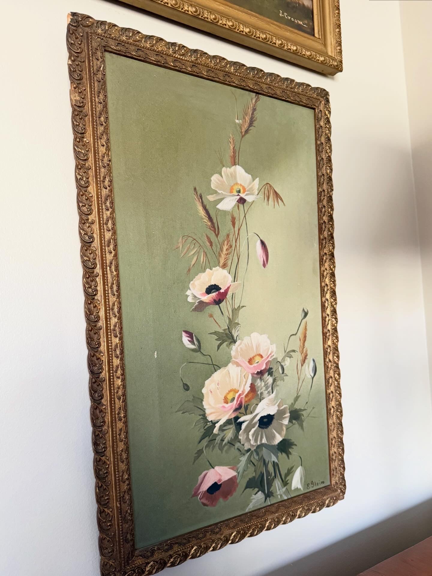 Antique Floral Oil Painting