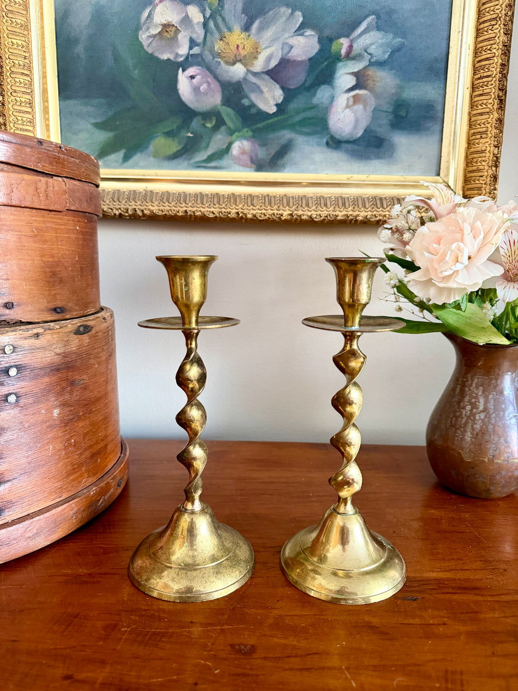 Twisted Brass Candle Holders