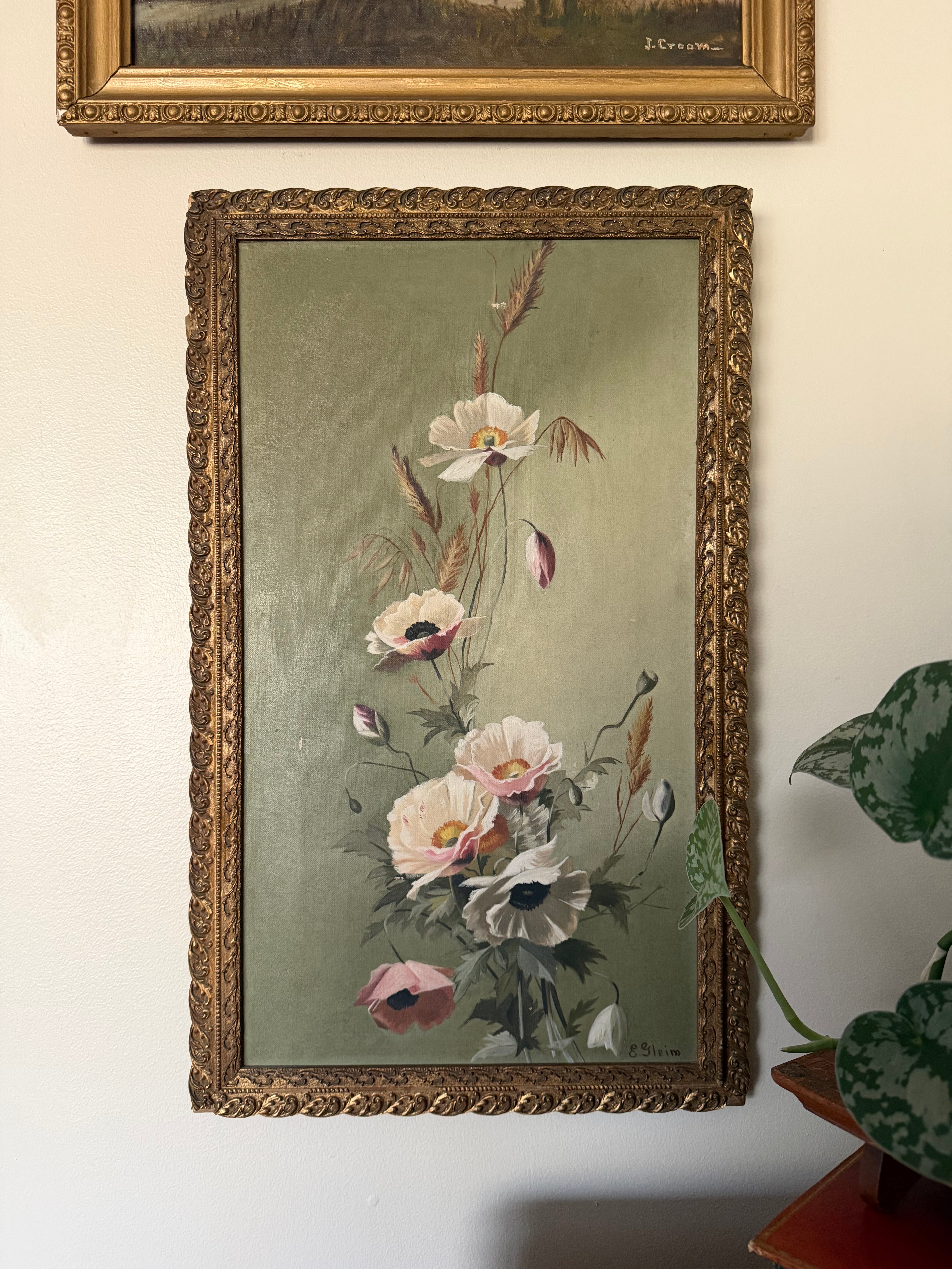 Antique Floral Oil Painting
