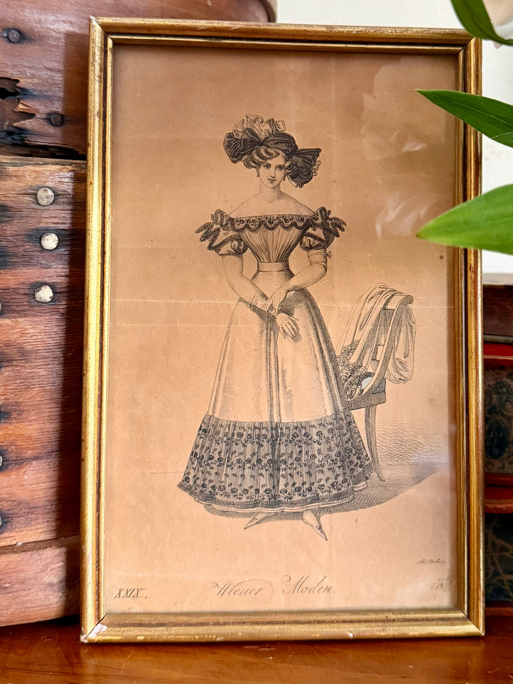 Antique Hand-Colored Fashion Engraving