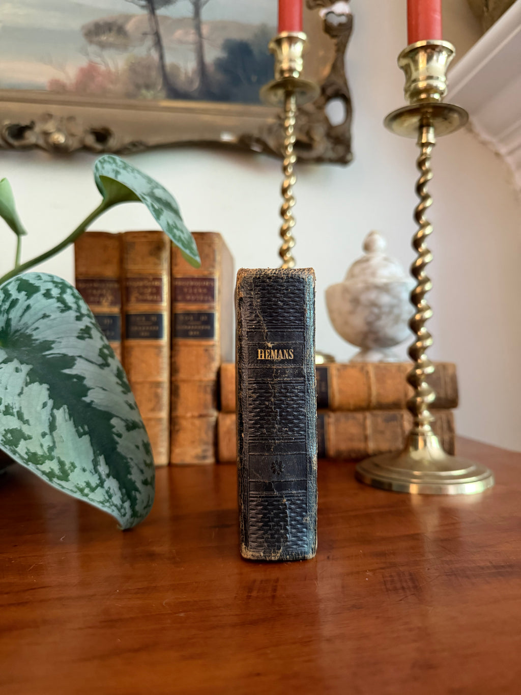 Pocket Size Antique Book: The Poetical Works of Mrs. Hemans (1845)