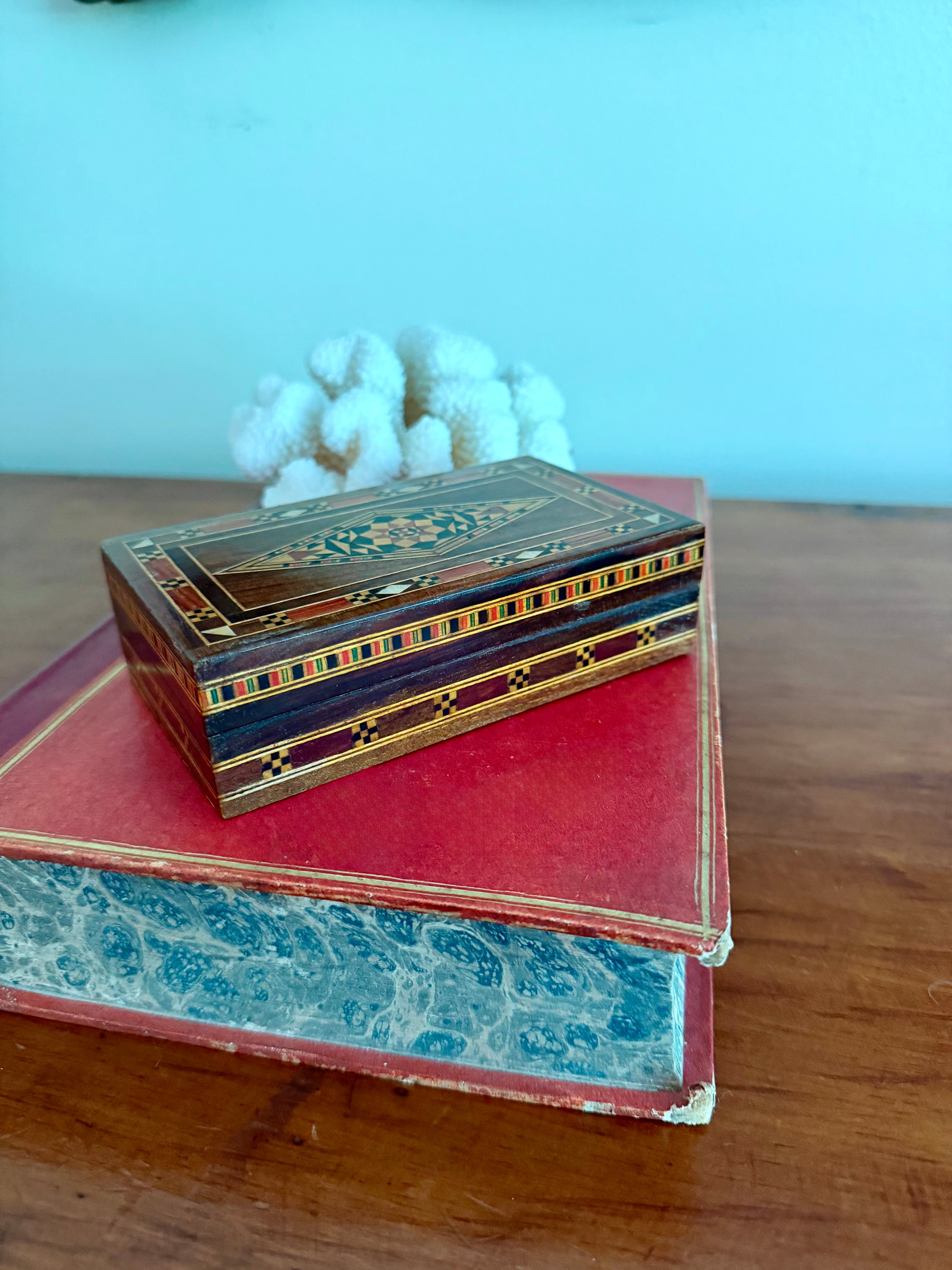 Small Wooden Inlaid Mosaisc Box