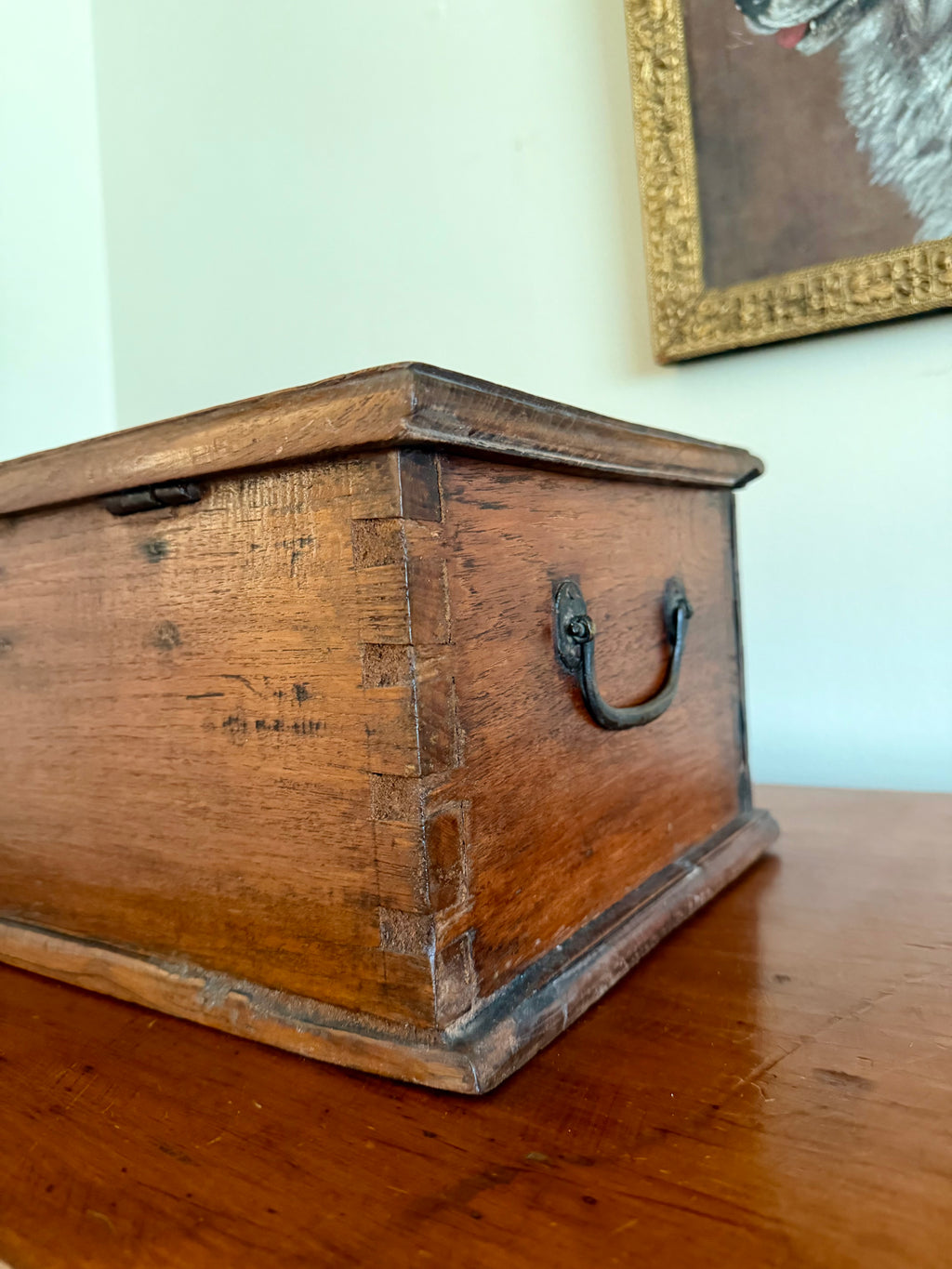 Antique Table Top Wooden Trunk Box