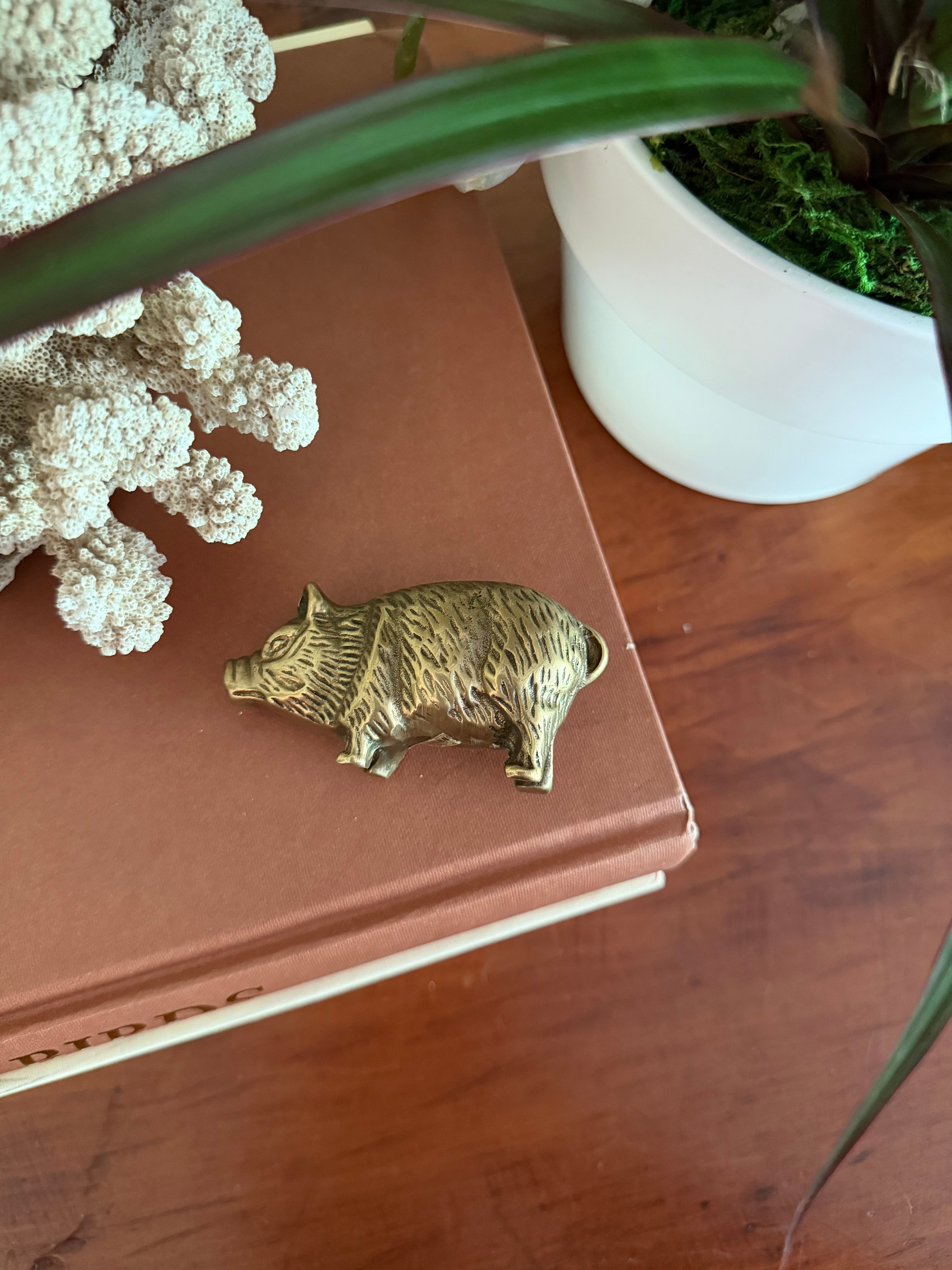 Small Etched Brass Pig