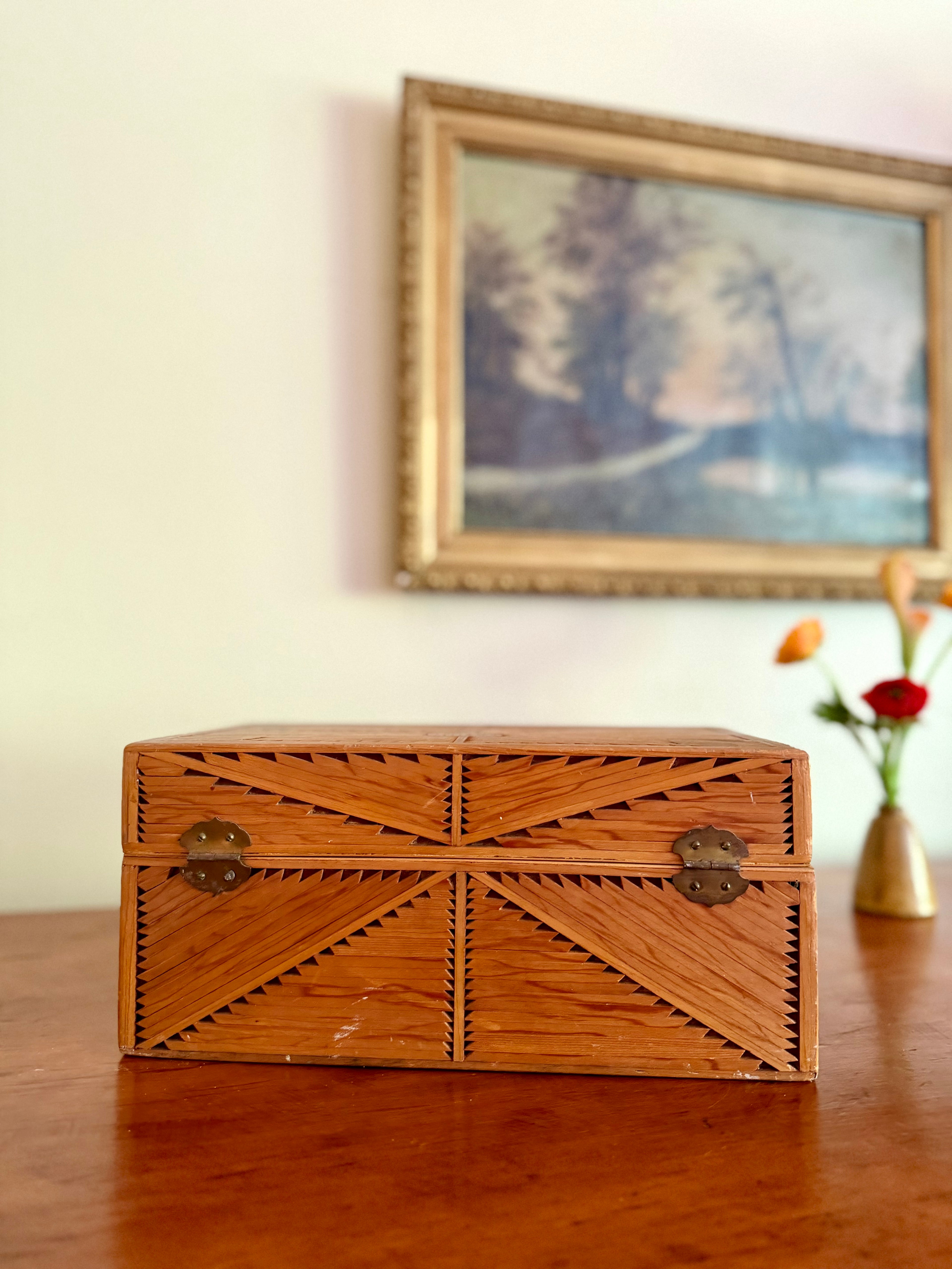 Vintage Tramp Art Style Box (circa 1960)