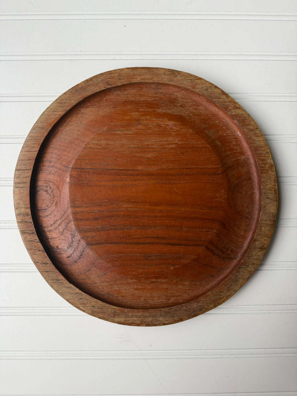 Hand-Carved Vintage Floral Platter Style Tray