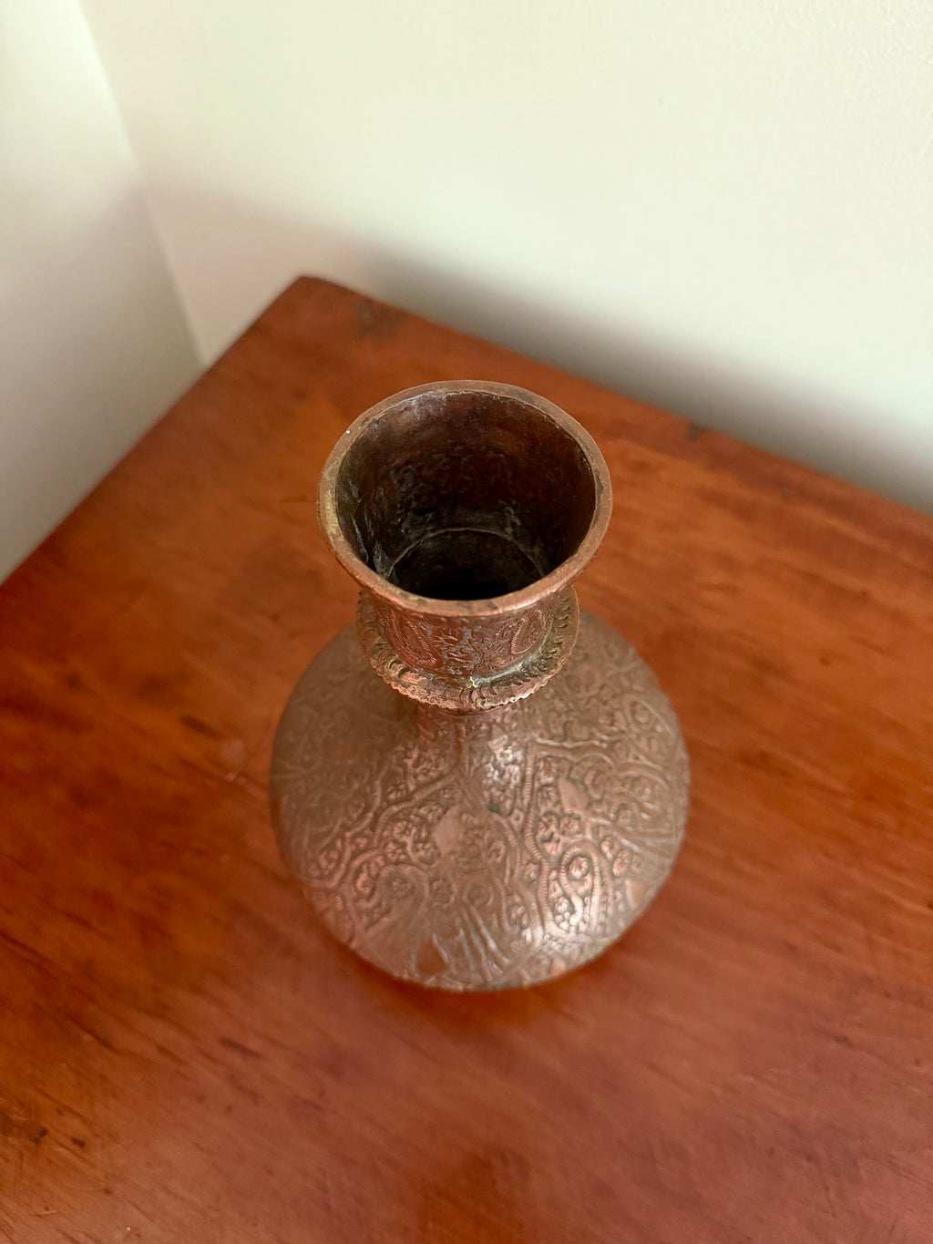 Indo-Persian tinned copper hookah (nargile) vessel