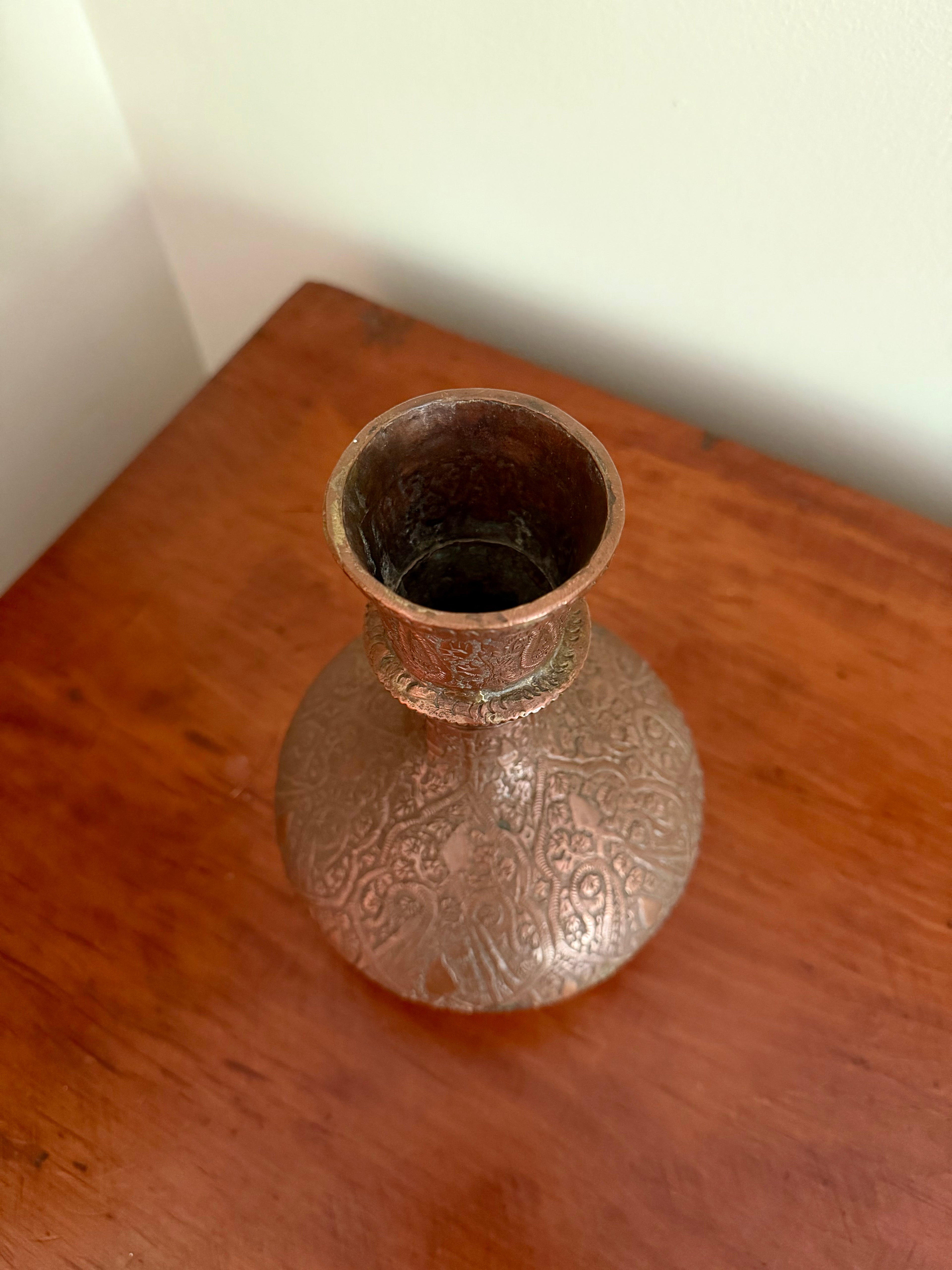 Indo-Persian tinned copper hookah (nargile) vessel