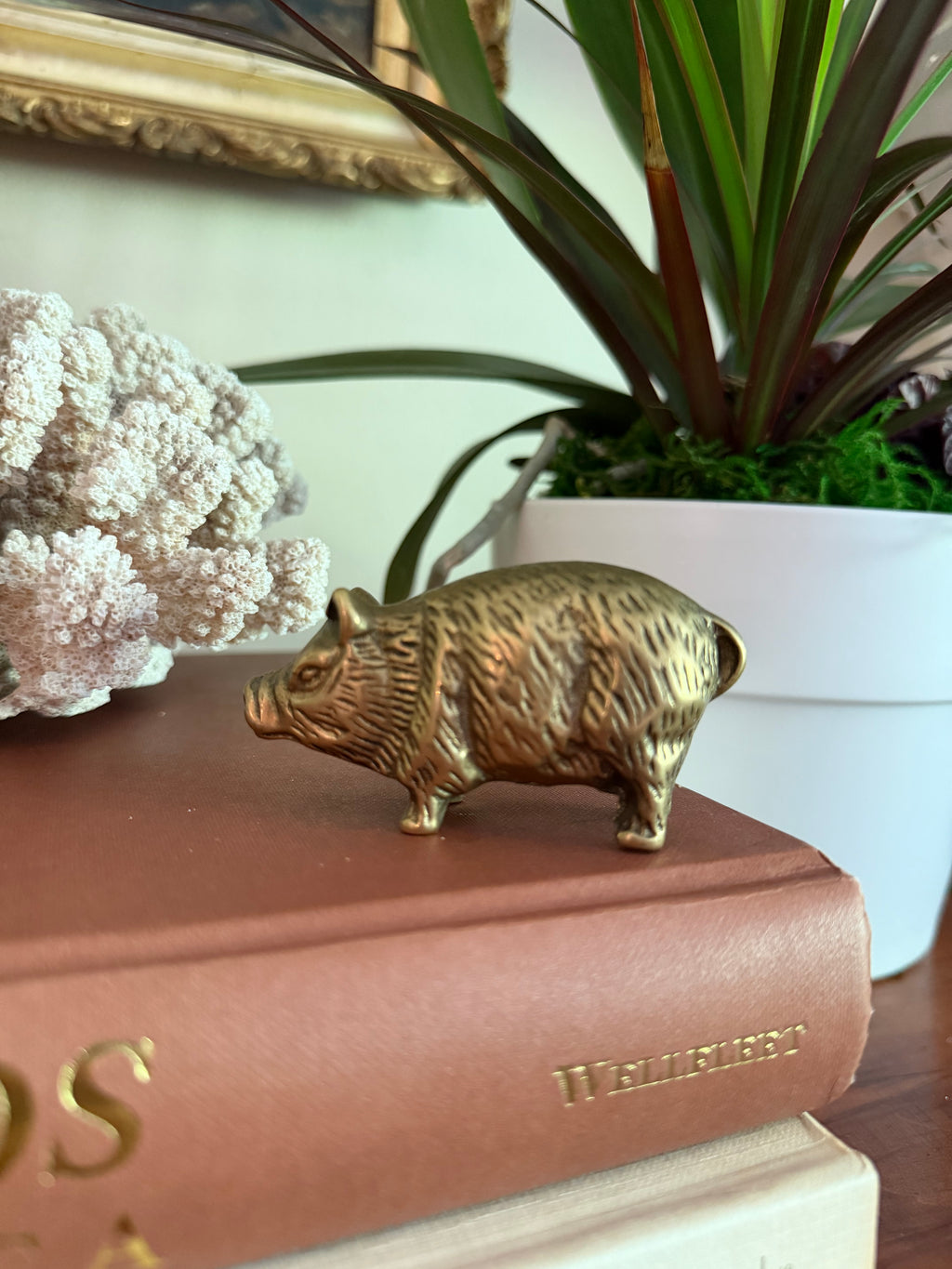 Small Etched Brass Pig