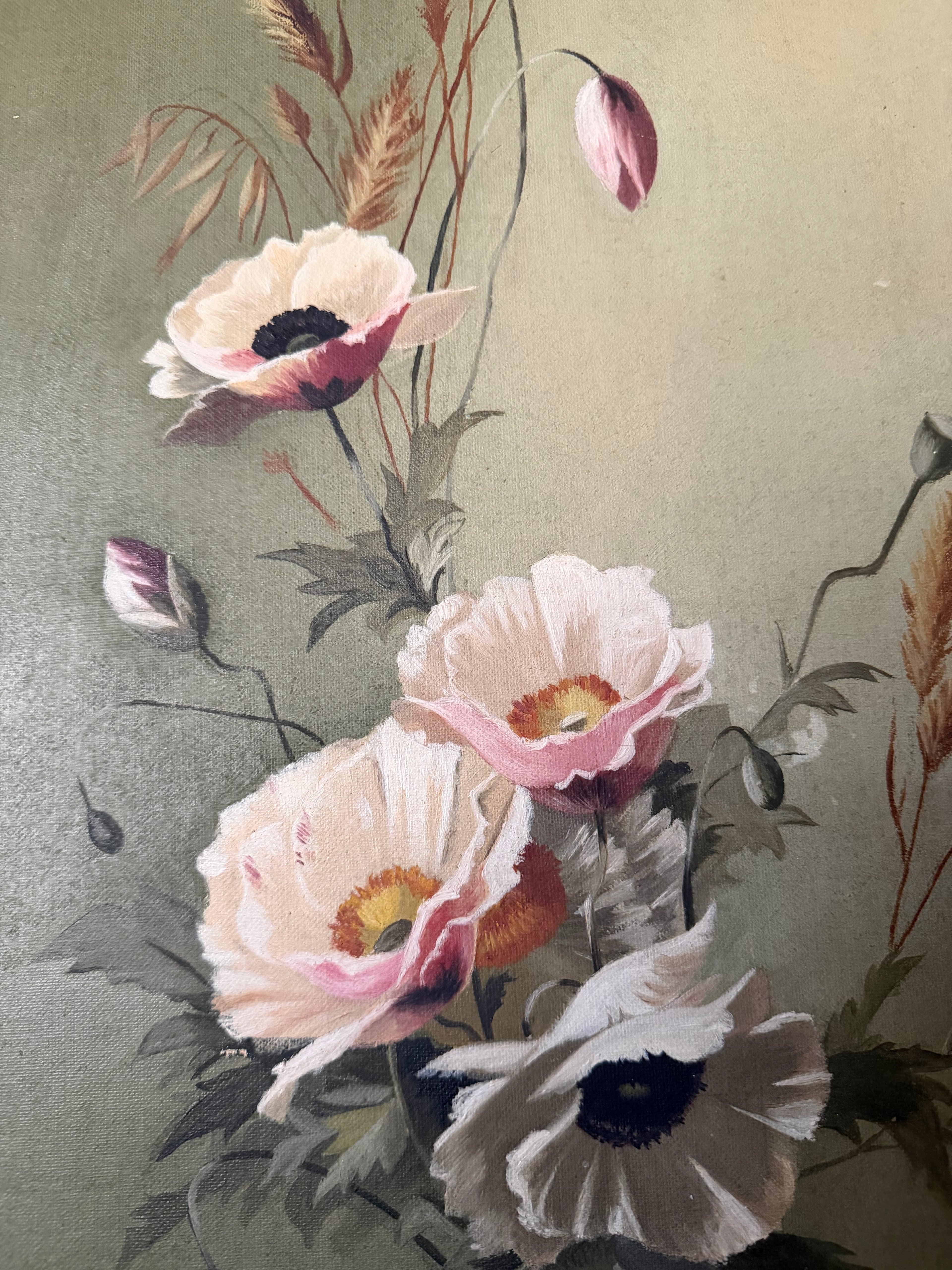 Antique Floral Oil Painting