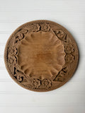 Hand-Carved Vintage Floral Platter Style Tray