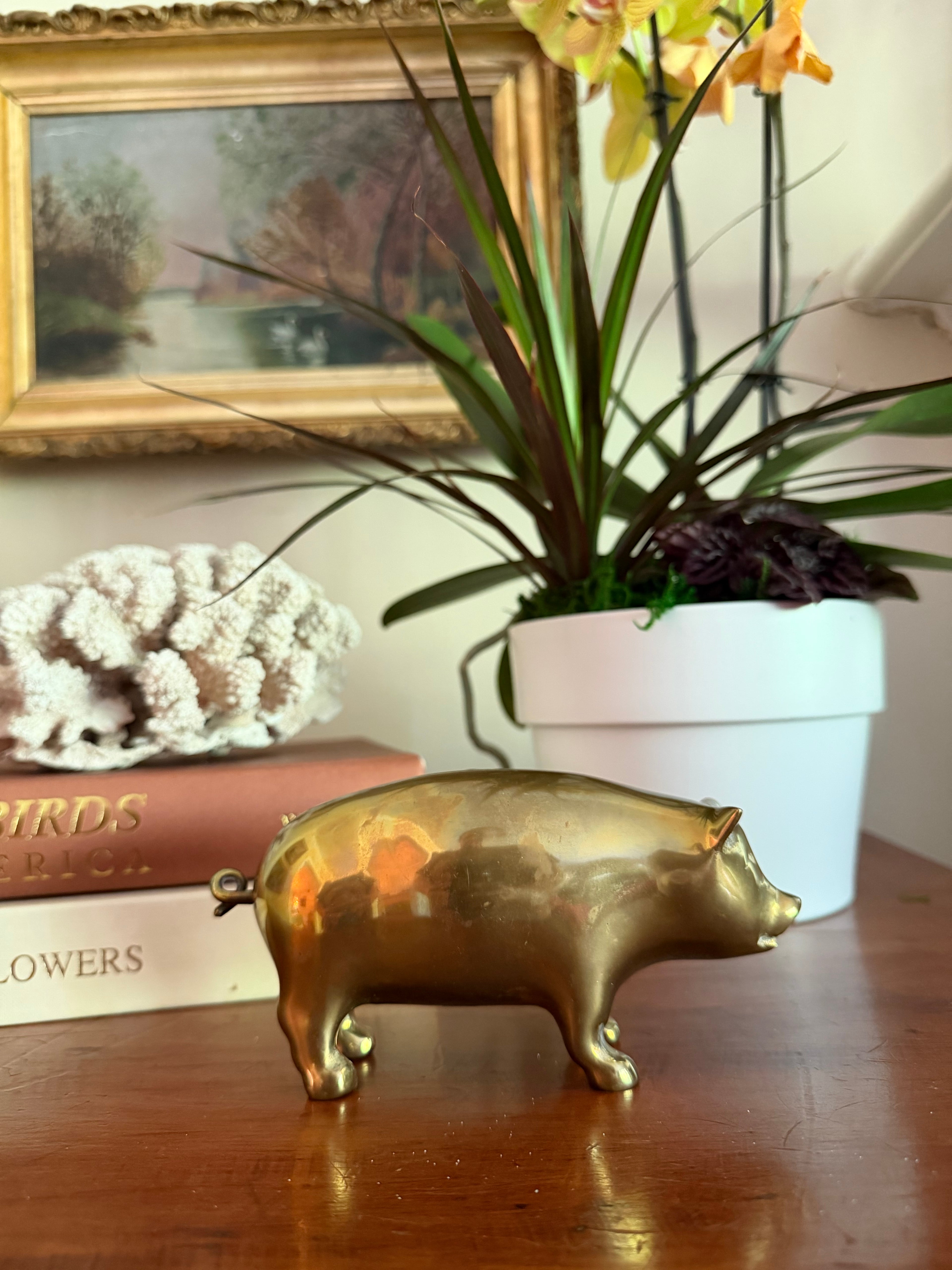 Large Brass Pig