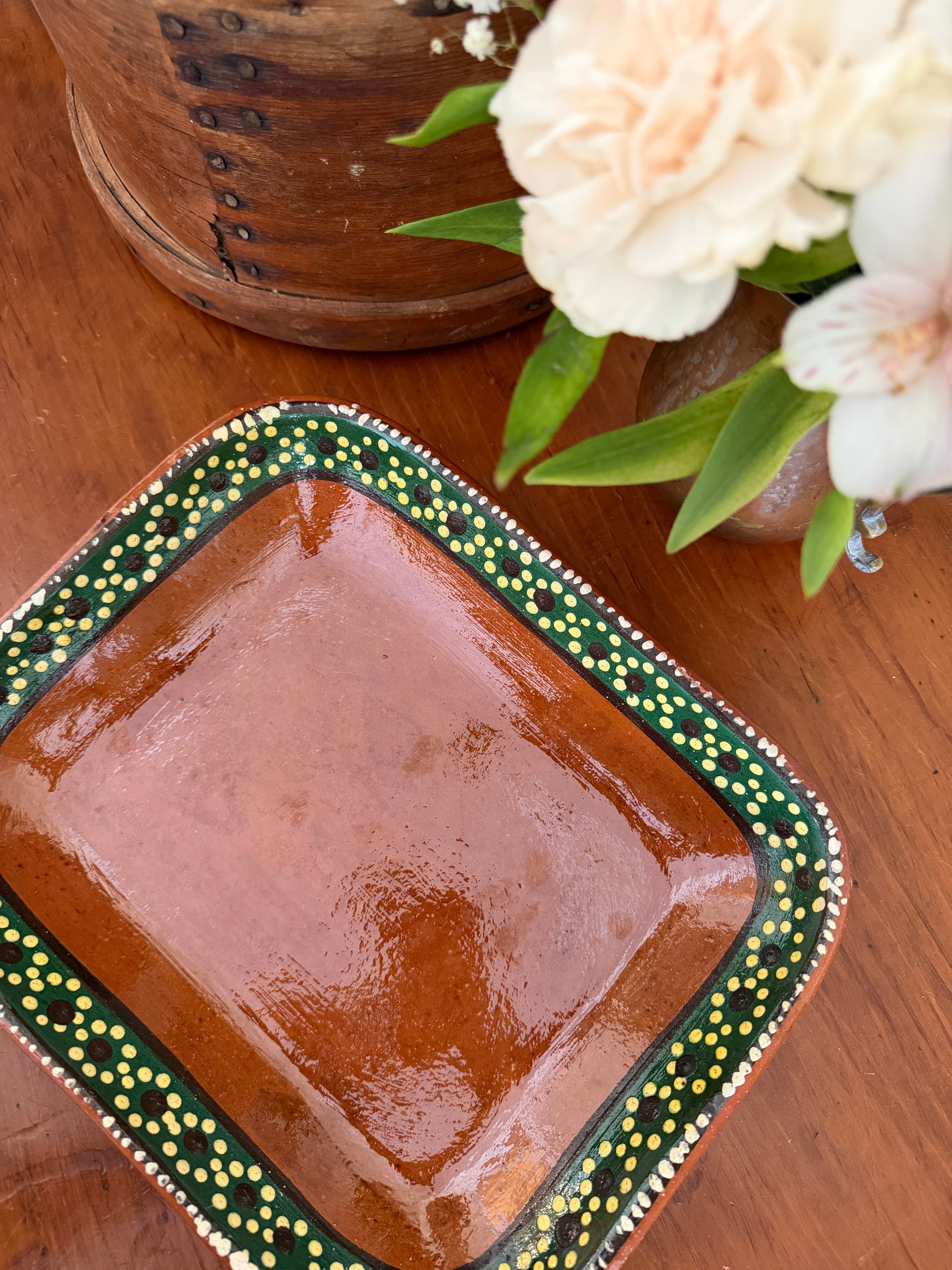 Set of 3 Hand Painted Nesting Terracotta Trays