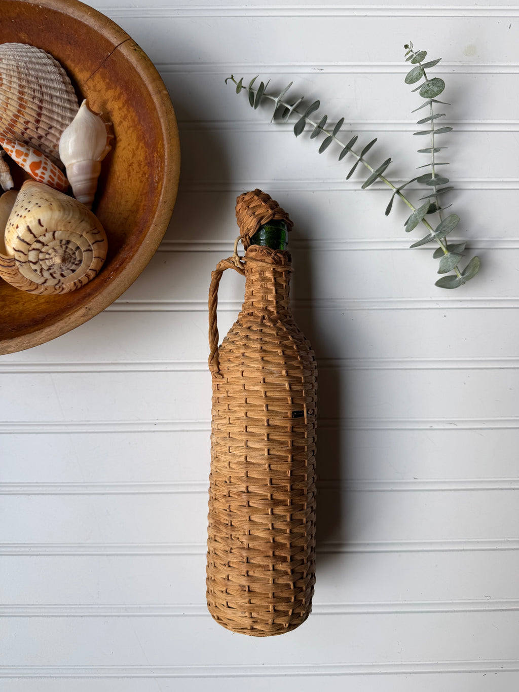Vintage Wicker- Wrapped Demijohn Bottle