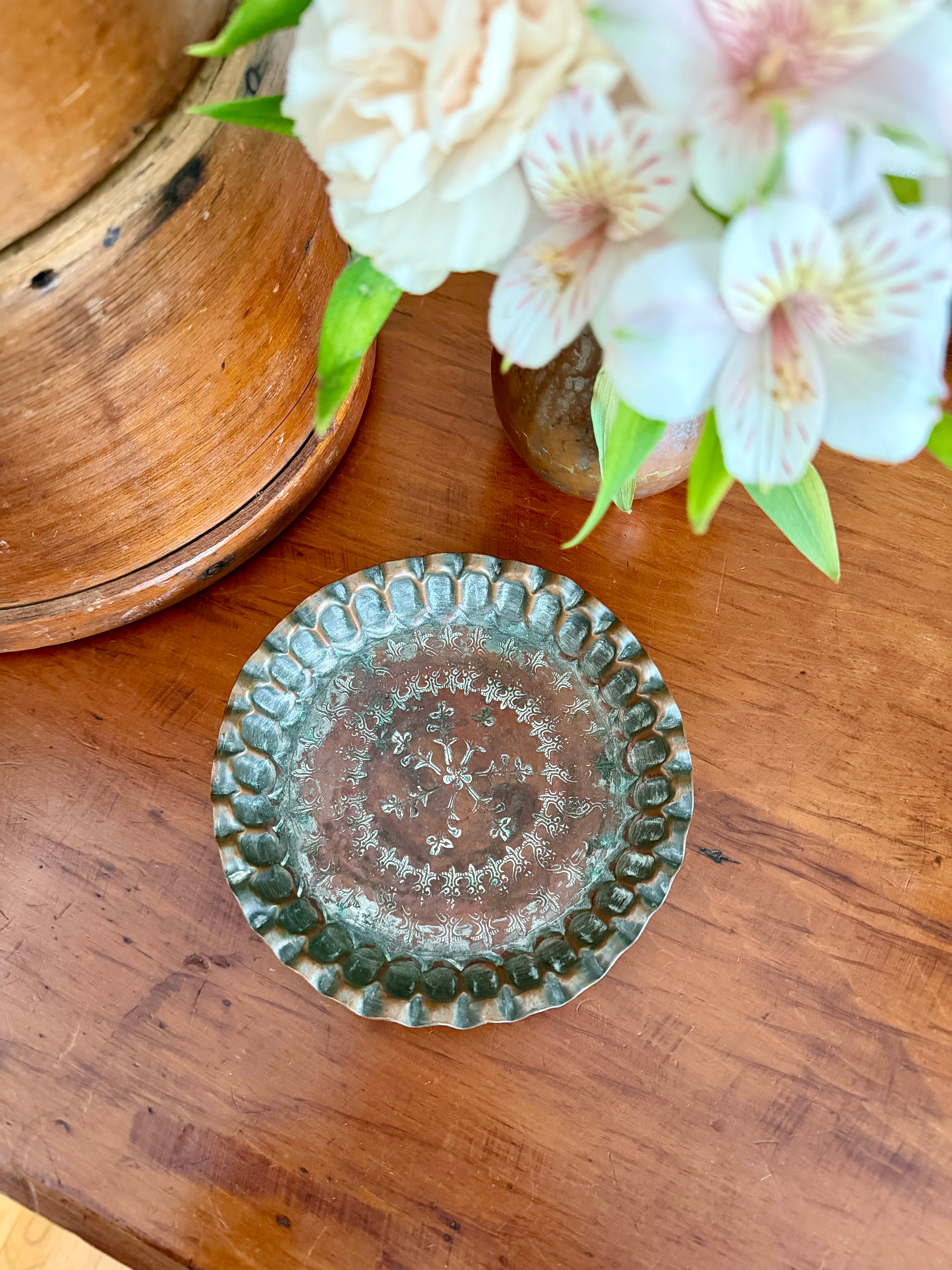 Etched Copper Plate Trinket Dish
