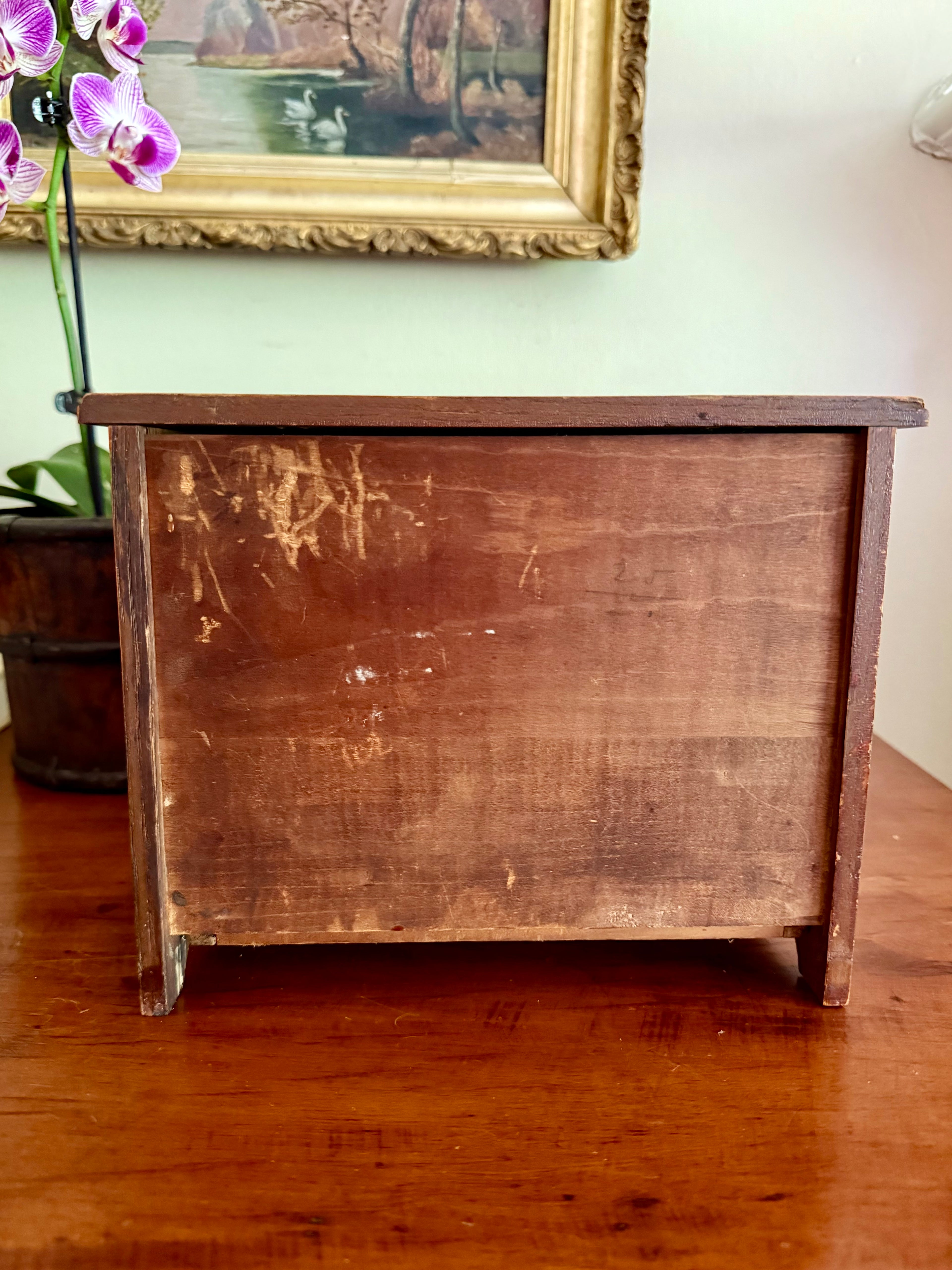Vintage Wooden Miniature Chest of Drawers