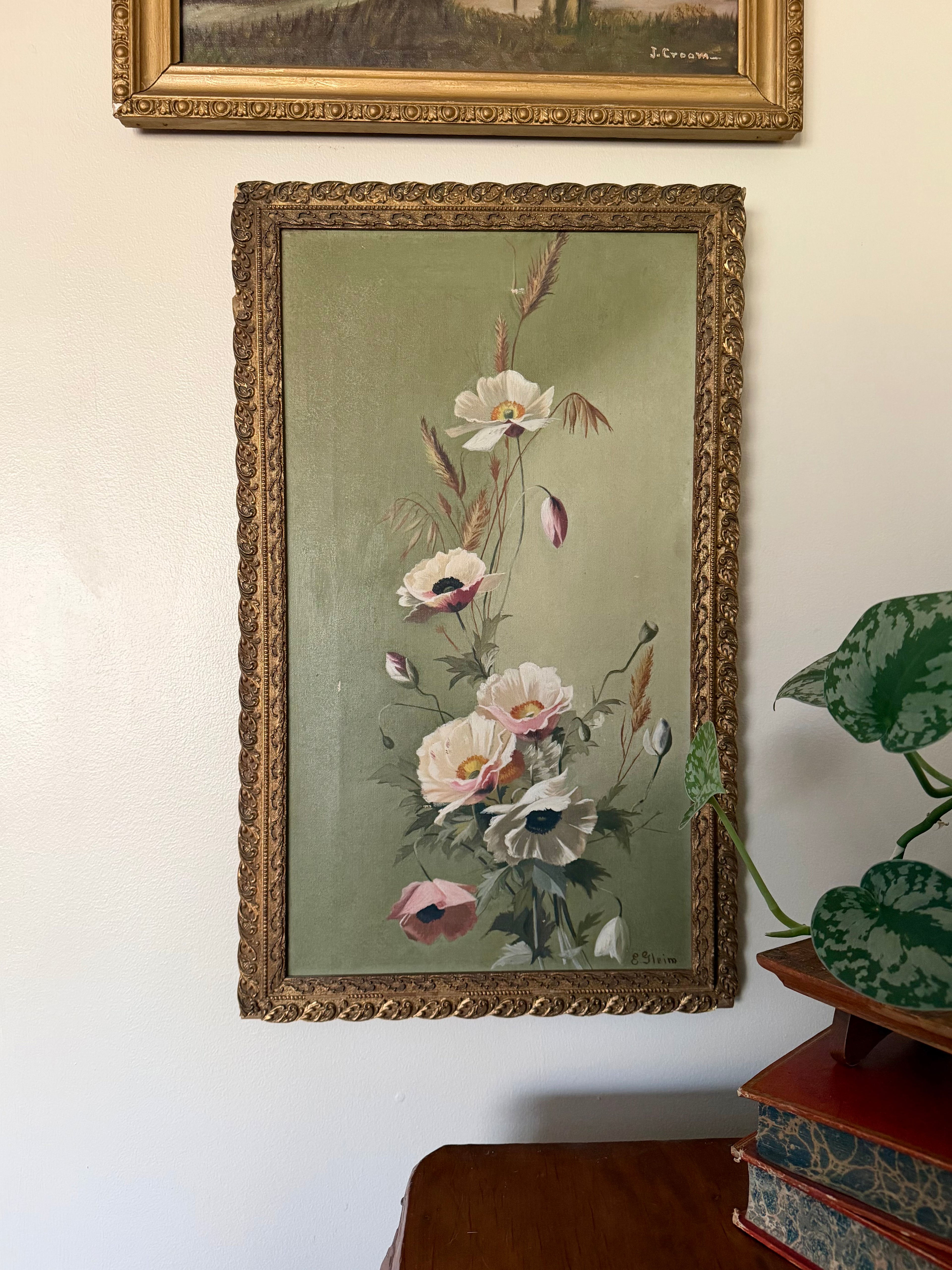 Antique Floral Oil Painting
