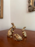 Set of 3 Brass Bunnies
