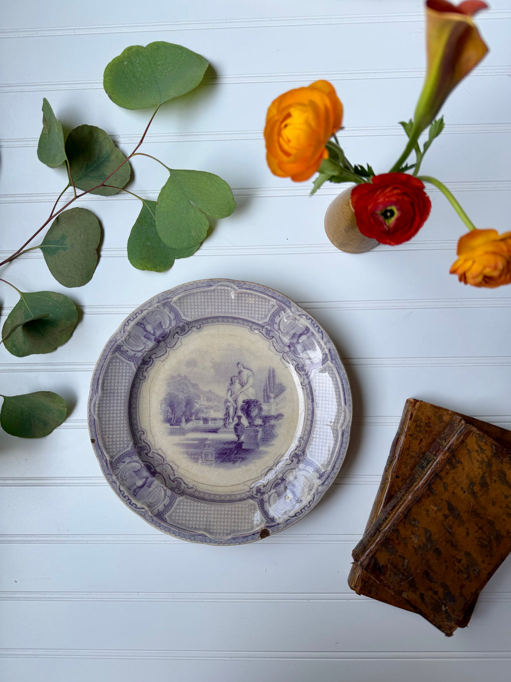 Antique Purple Transferware Plate (circa 1852)