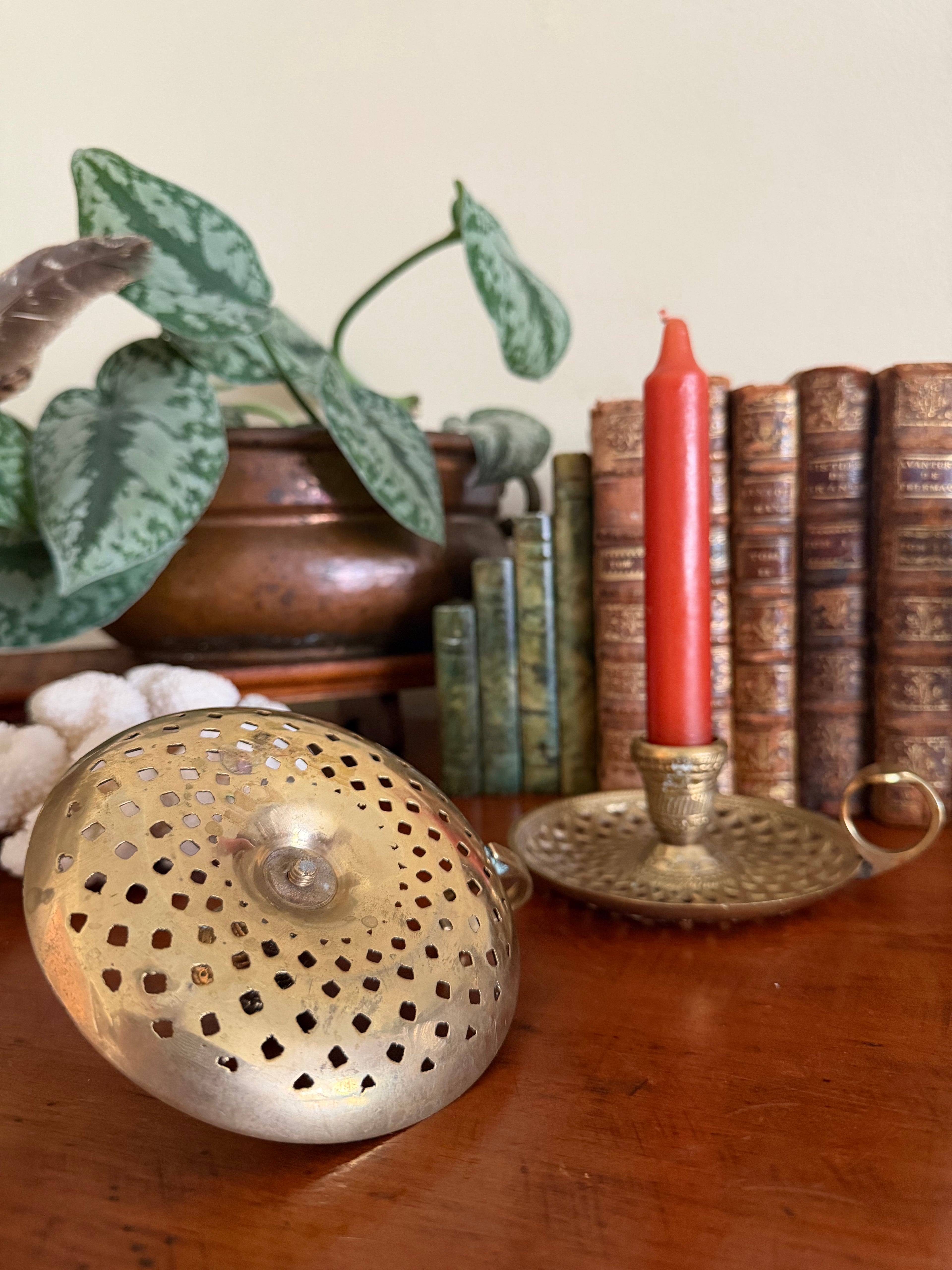 Vintage Brass Chamberstick Pair