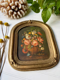 Moody Floral Print in Antique Frame