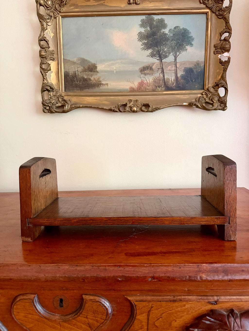 Antique Solid Oak Shelf/Riser