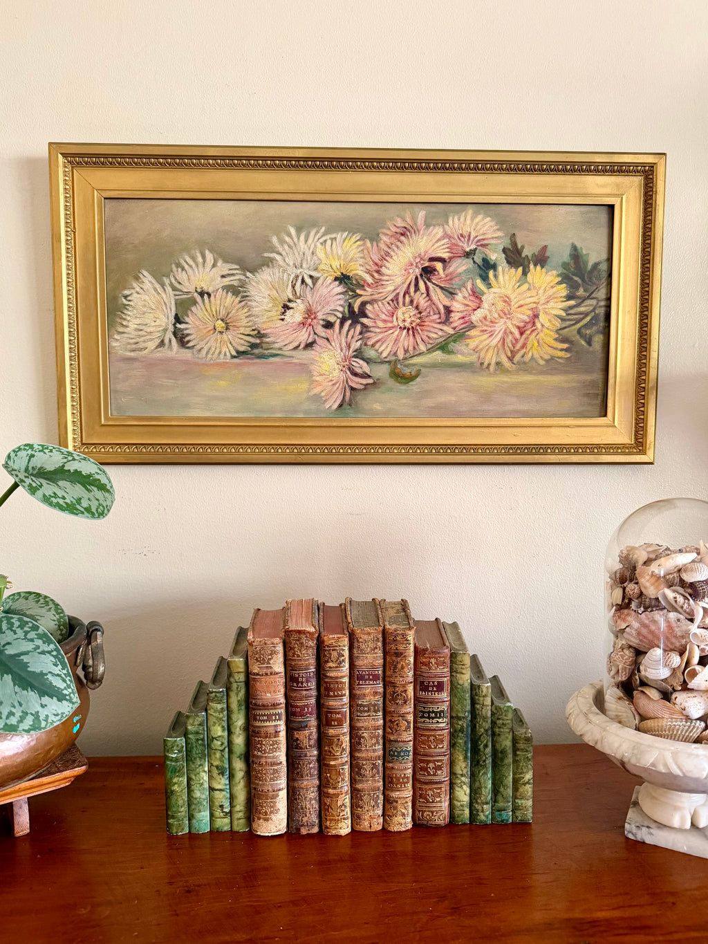 Antique Floral Oil Painting