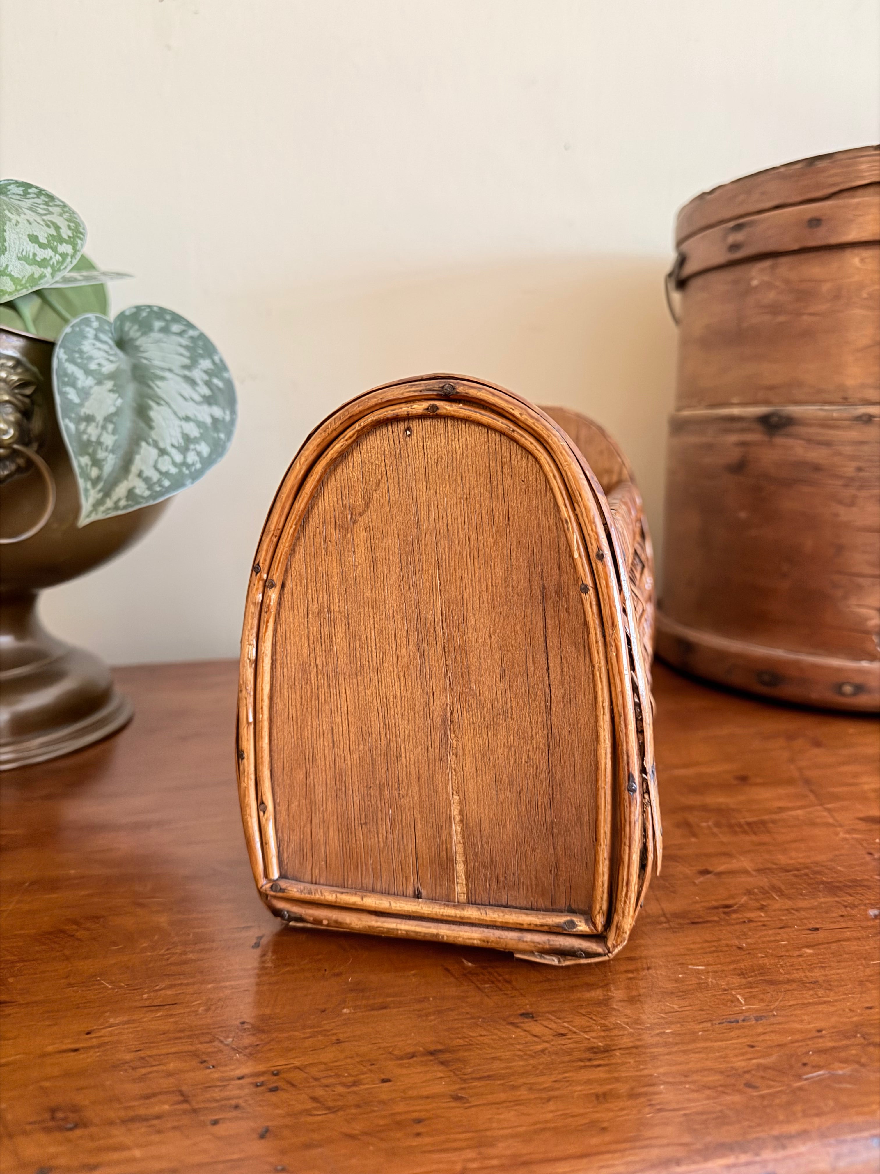 Vintage Wicker and Bamboo Basket