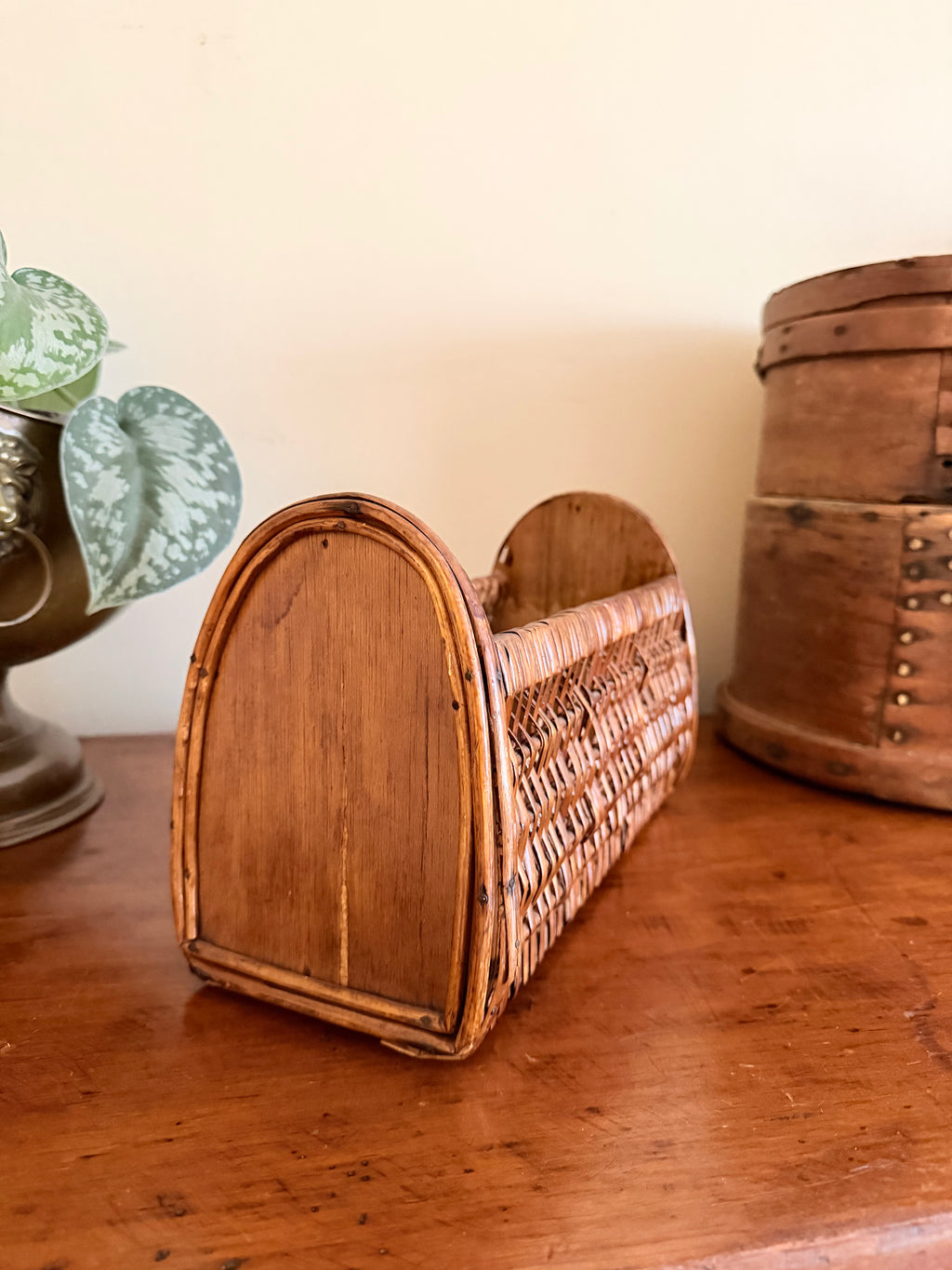 Vintage Wicker and Bamboo Basket