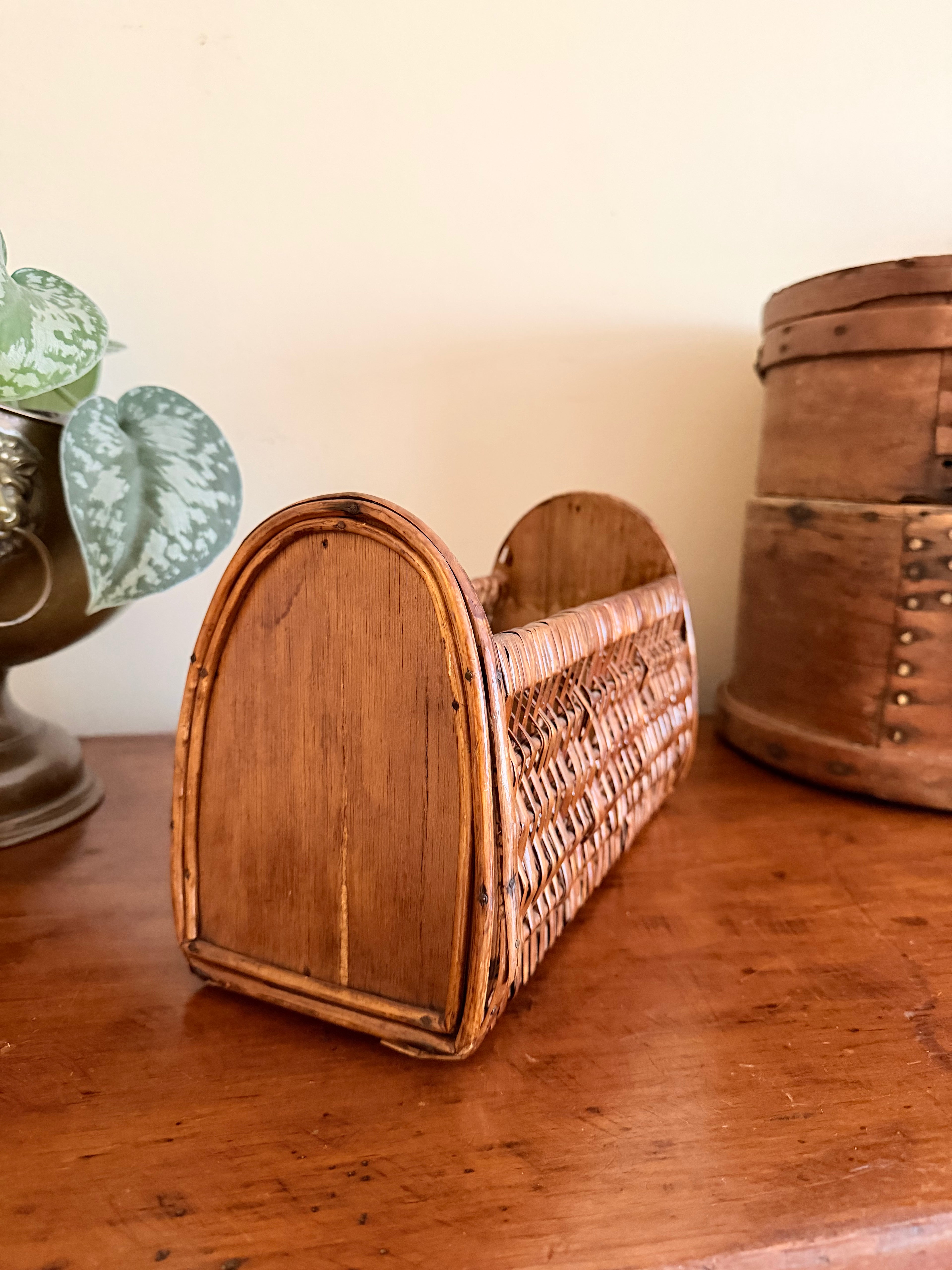 Vintage Wicker and Bamboo Basket